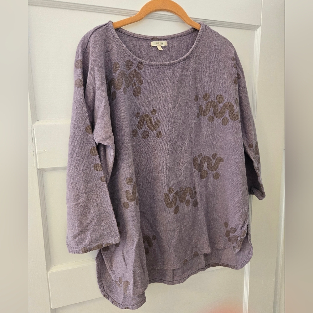 Purple and Brown Women's Tunic Top